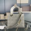693097cd6e68136f4d9aa71a Medium Lady Dior Handbag with Silk Scarf, Quilted Cannage Pattern, Top-Grade Imported Leather