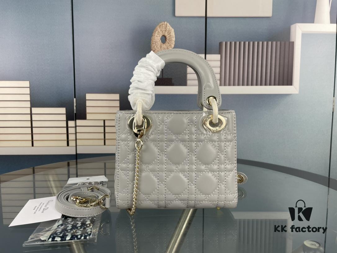 Lady Dior Small Three-Compartment Bag with Silk Scarf