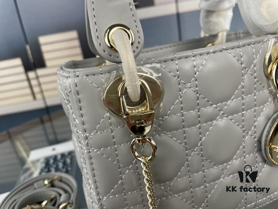 Lady Dior Small Three-Compartment Bag with Silk Scarf