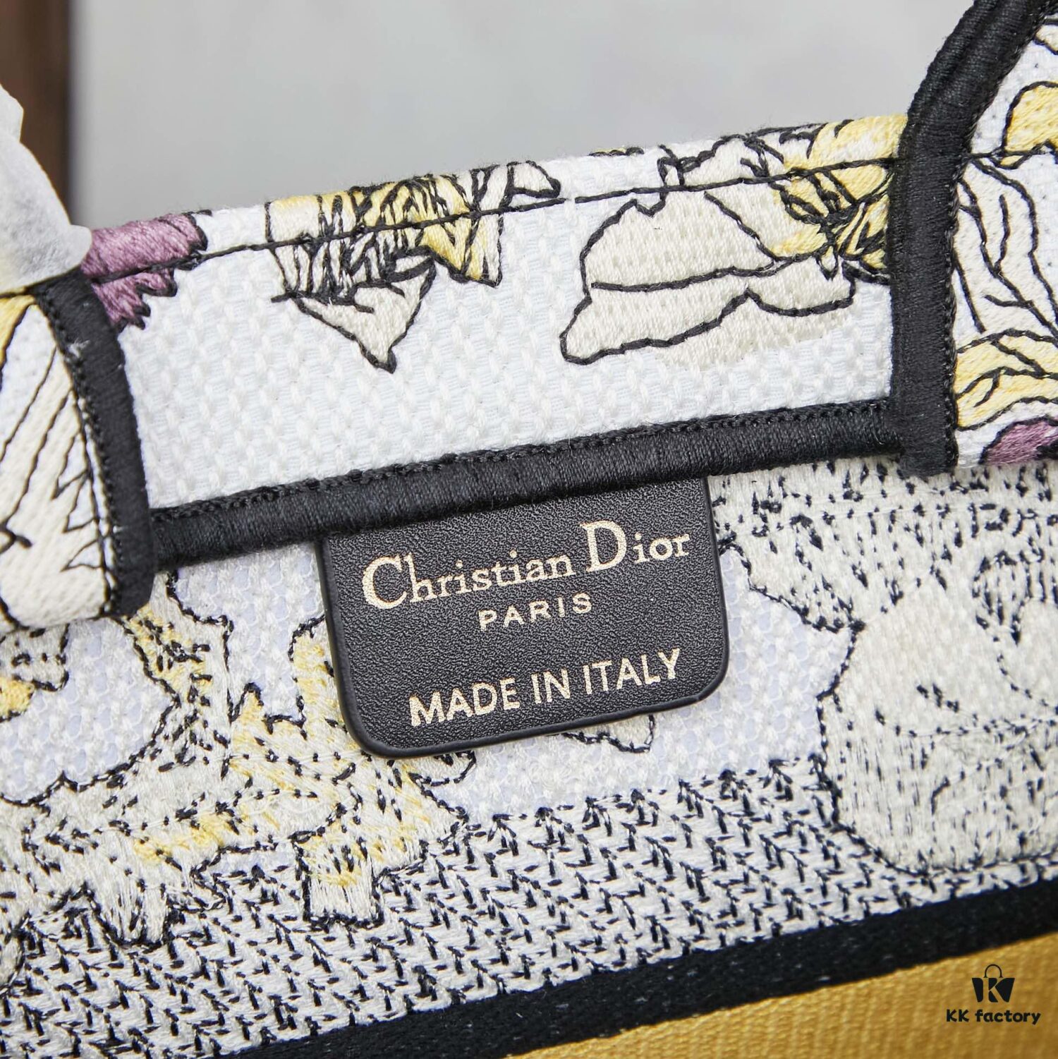Book Tote Bag (Small Size, 26.5 cm) Embroidered with Reverse Toile de Jouy
