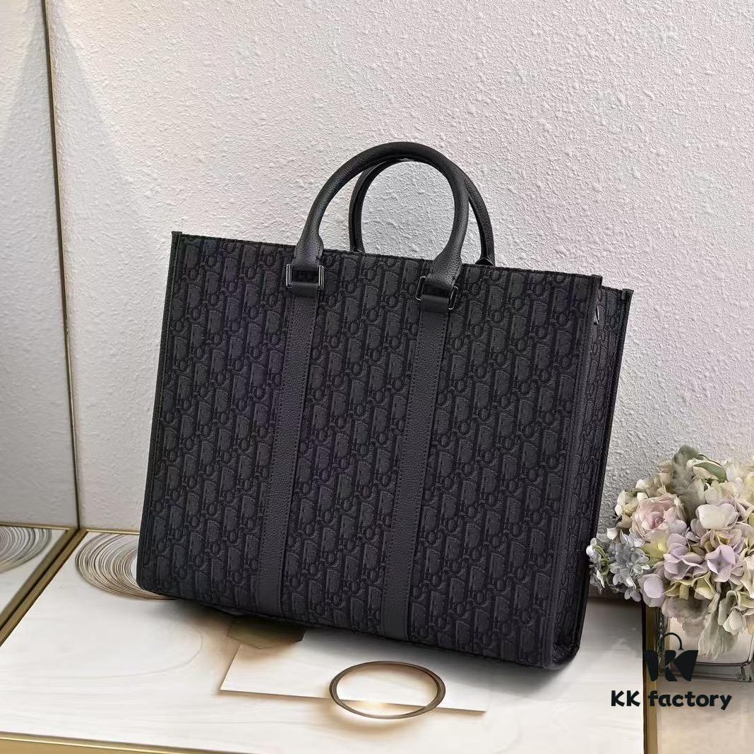693098496e68136f4d9aa810 Luxury Original Oblique Fabric East-West Handbag