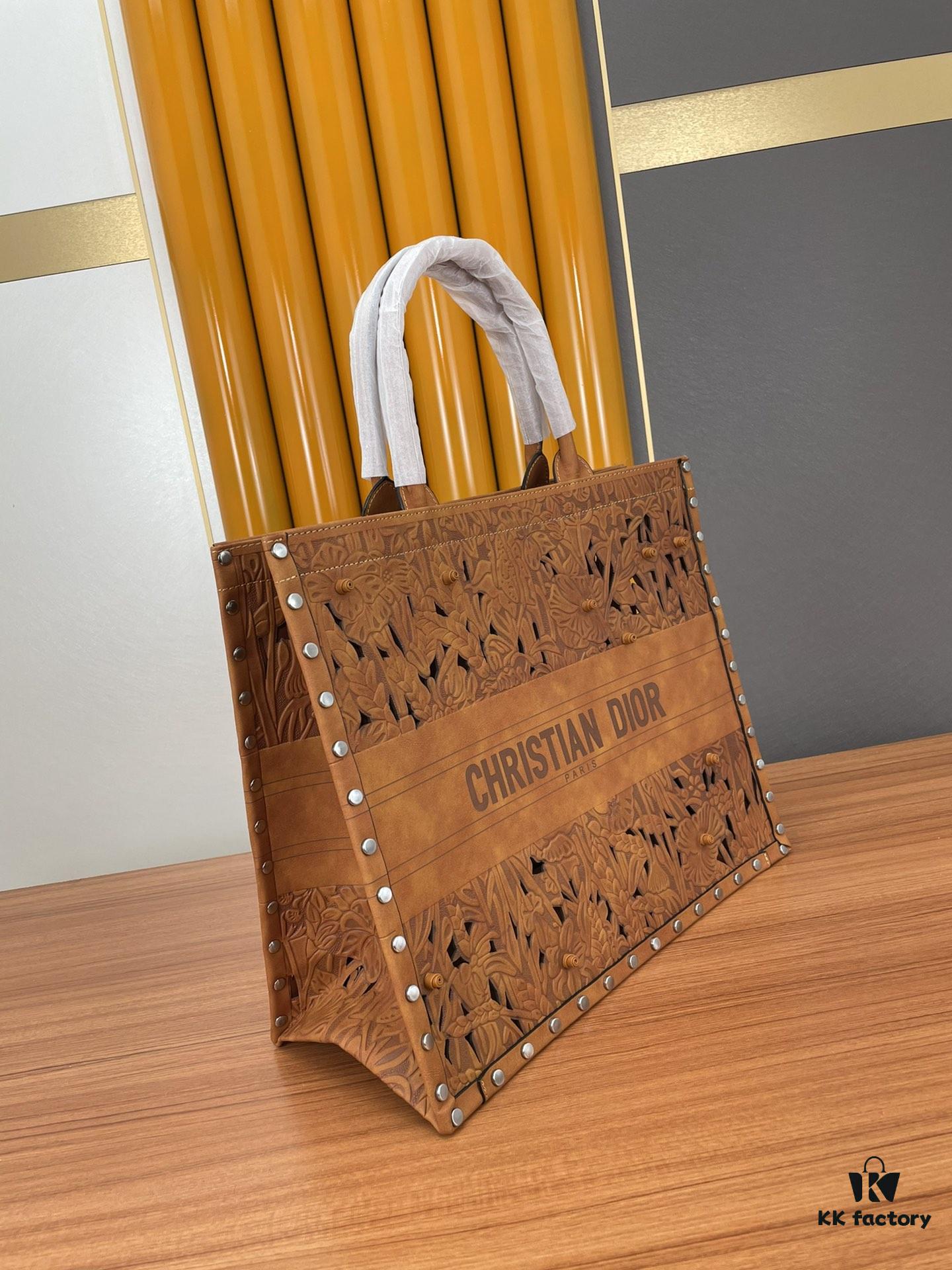 693098556e68136f4d9aa829 Large and Medium Size | Handcrafted Leather Carved Artistic Dior Early Spring New Arrival Tote Shoulder Bag