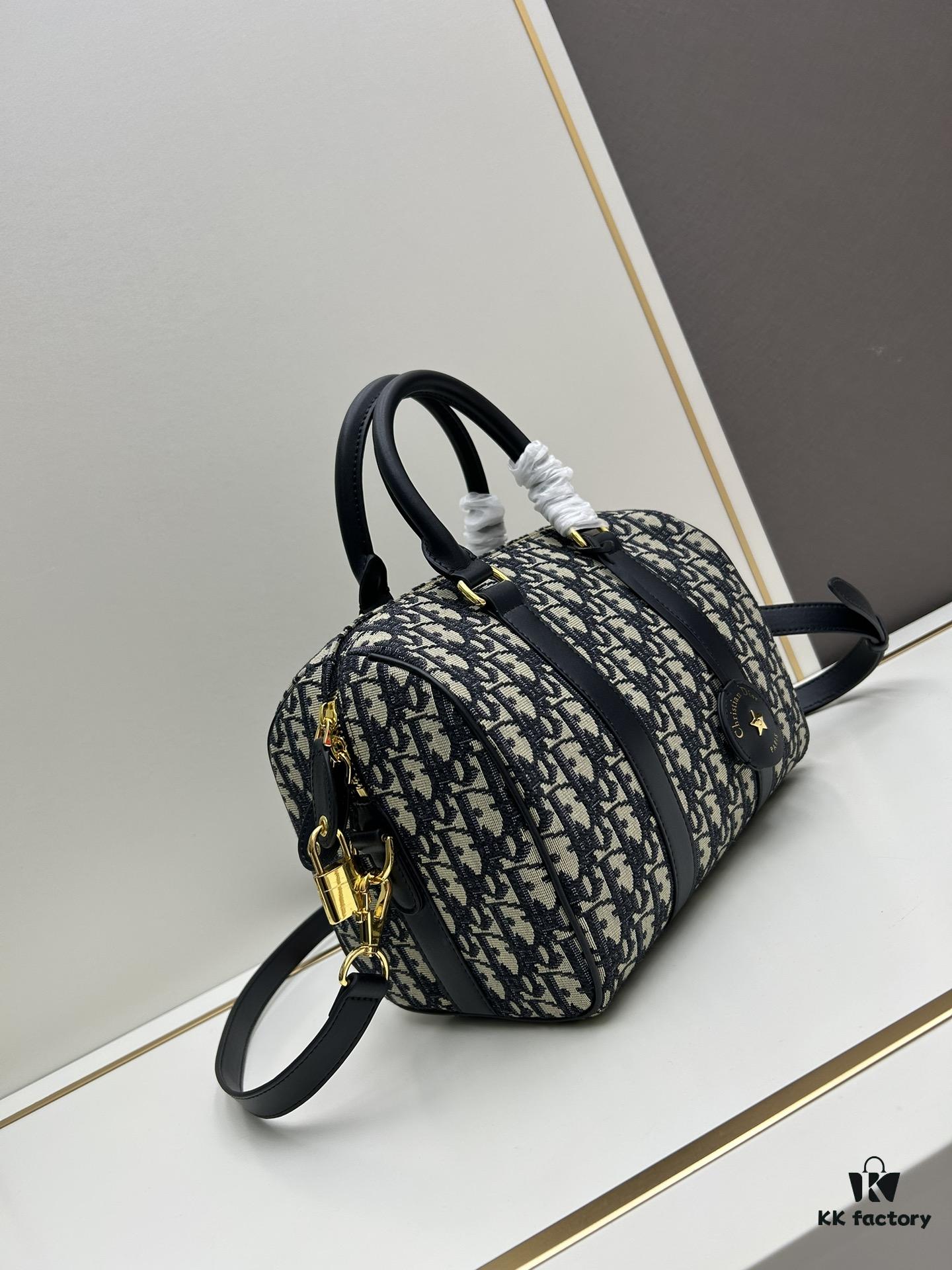 Dior Groove 25 Handbag in Blue Oblique Print Canvas
