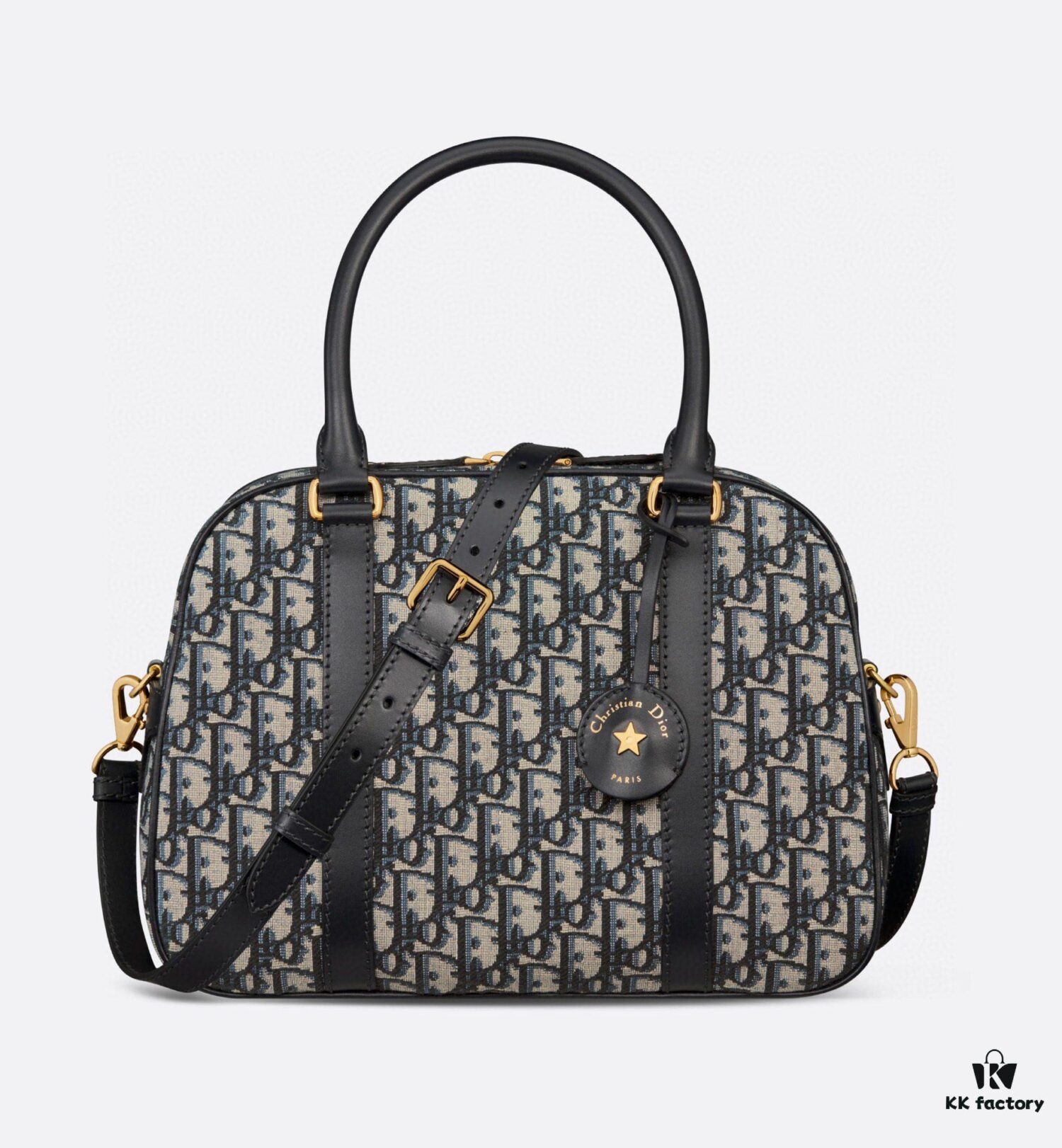 693098c76e68136f4d9aa904 Large D-Vibe Bowling Bag in Blue Oblique Print