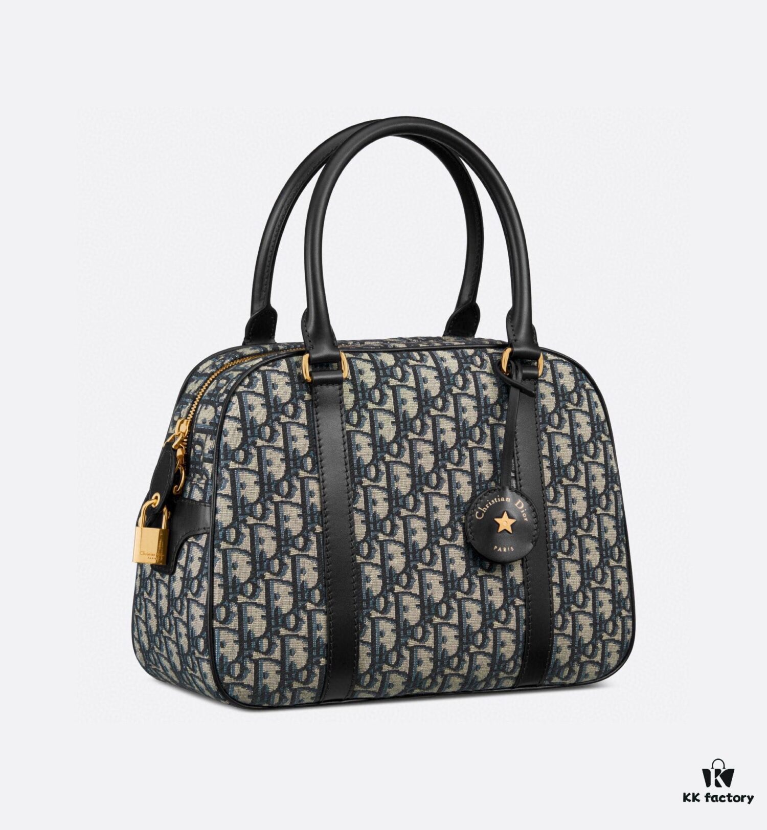 693098cb6e68136f4d9aa909 Large D-Vibe Bowling Bag in Blue Oblique Print