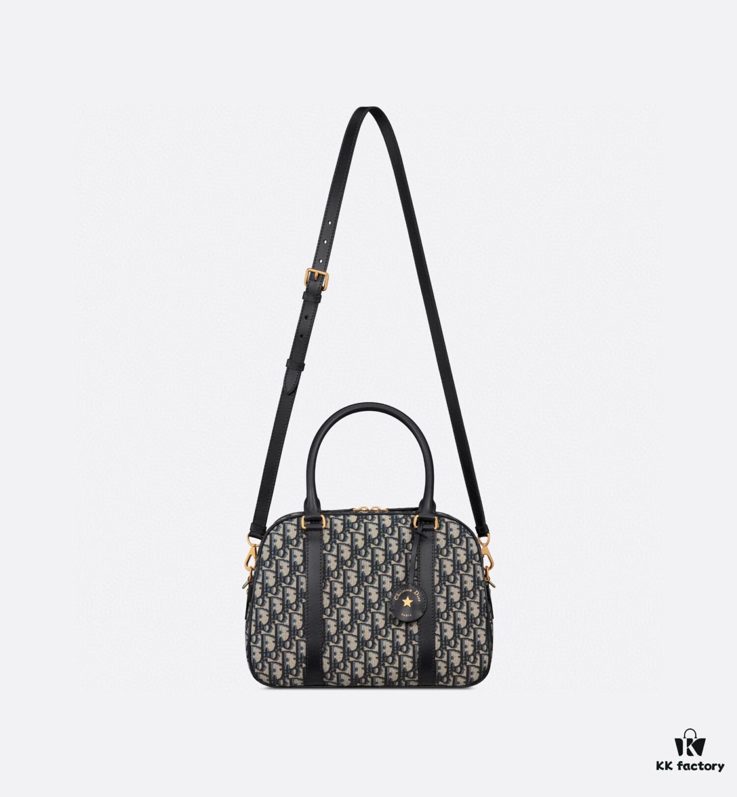 693098cb6e68136f4d9aa90a Large D-Vibe Bowling Bag in Blue Oblique Print