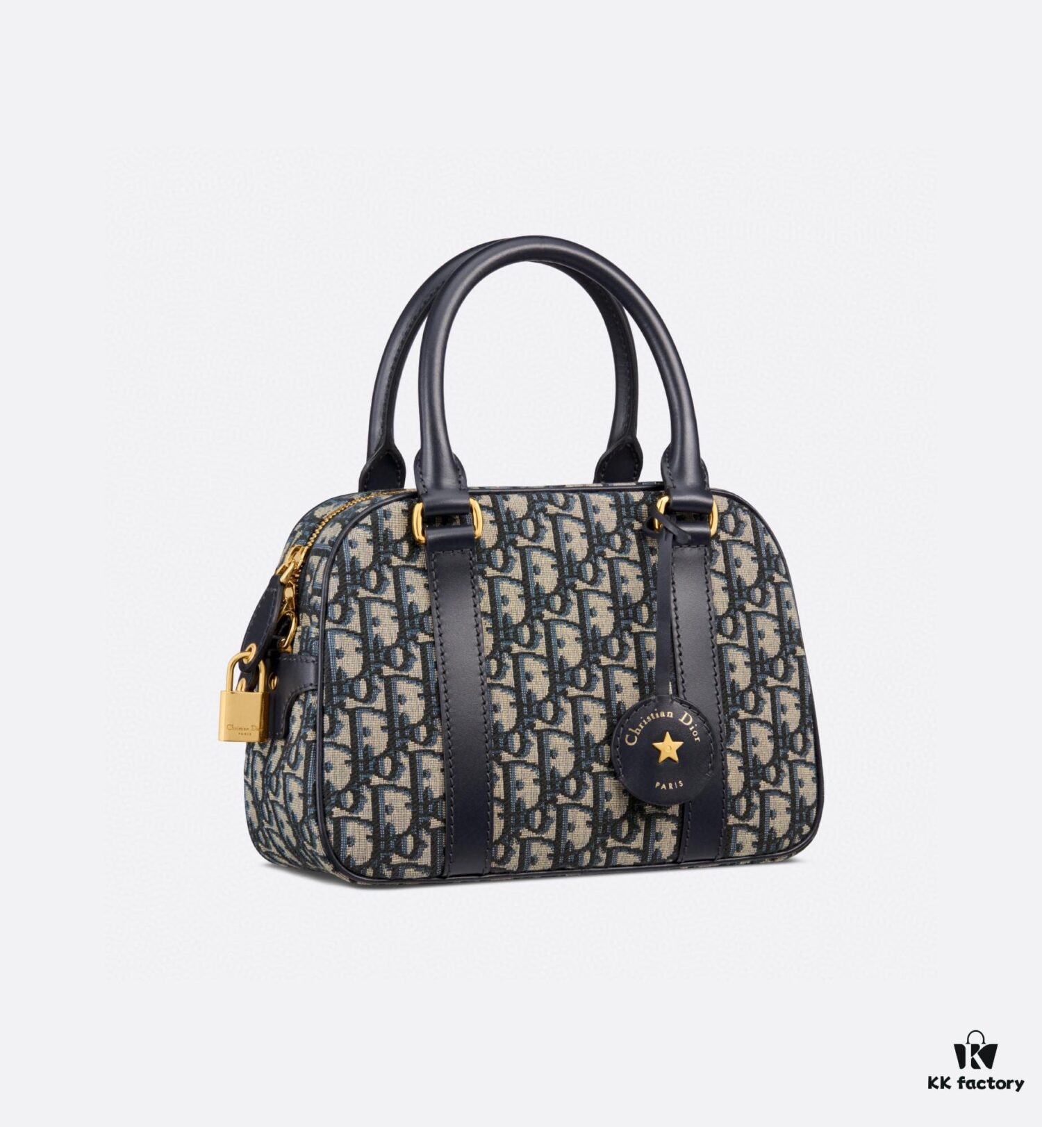 693098d26e68136f4d9aa918 Small D-Vibe Bowling Bag in Blue Oblique Print