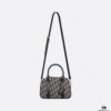 693098d26e68136f4d9aa919 Small D-Vibe Bowling Bag in Blue Oblique Print