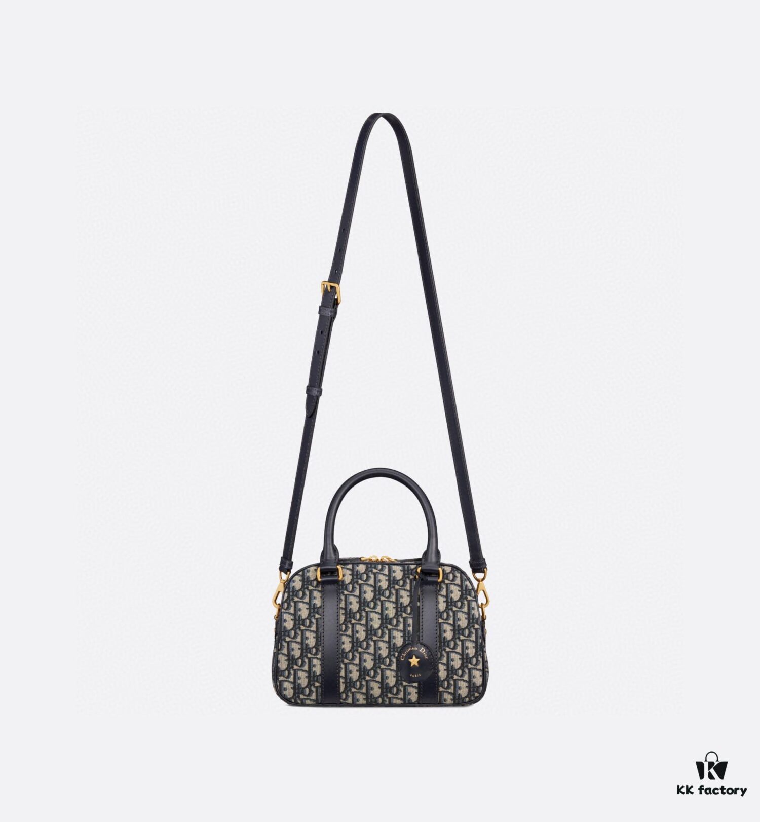 693098d26e68136f4d9aa919 Small D-Vibe Bowling Bag in Blue Oblique Print