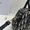 Small D-Vibe Bowling Bag in Blue Oblique Print