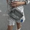 693098da6e68136f4d9aa927 Dior Gray Camera-Grained Calfskin Messenger Bag | Safari Style | Compact Design with Detachable Strap