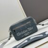 693098dd6e68136f4d9aa92c Dior Gray Camera-Grain Calfskin Messenger Bag | Safari Style | Compact Design with Detachable Strap