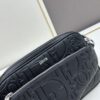 693098fb6e68136f4d9aa96c Saddle Three-Piece Bag Set in Black Oblique Embossed Fabric
