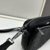 693098fc6e68136f4d9aa96e Saddle Three-Piece Bag Set in Black Oblique Embossed Fabric