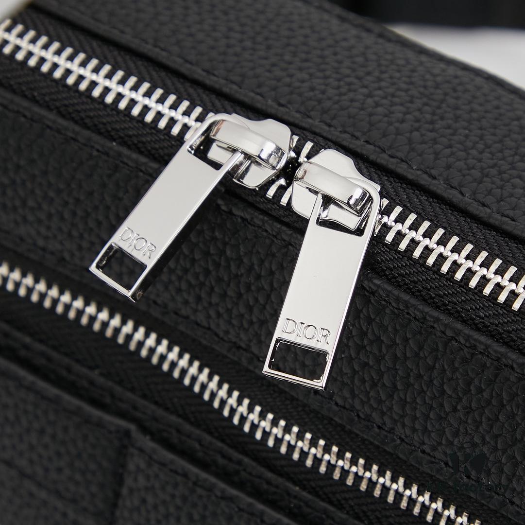 693099046e68136f4d9aa97e Dior Gray Camera-Grained Calfskin Messenger Bag | Safari Style | Compact Design with Detachable Strap
