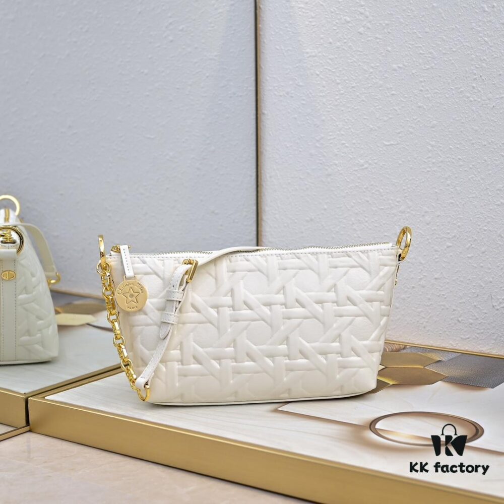 6930990a6e68136f4d9aa98a Embossed Diorstar Hobo Chain Bag