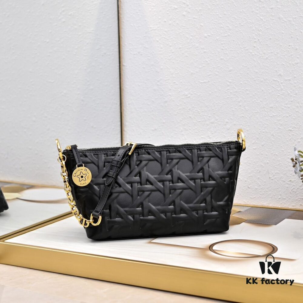 6930990f6e68136f4d9aa994 Embossed Diorstar Hobo Chain Bag