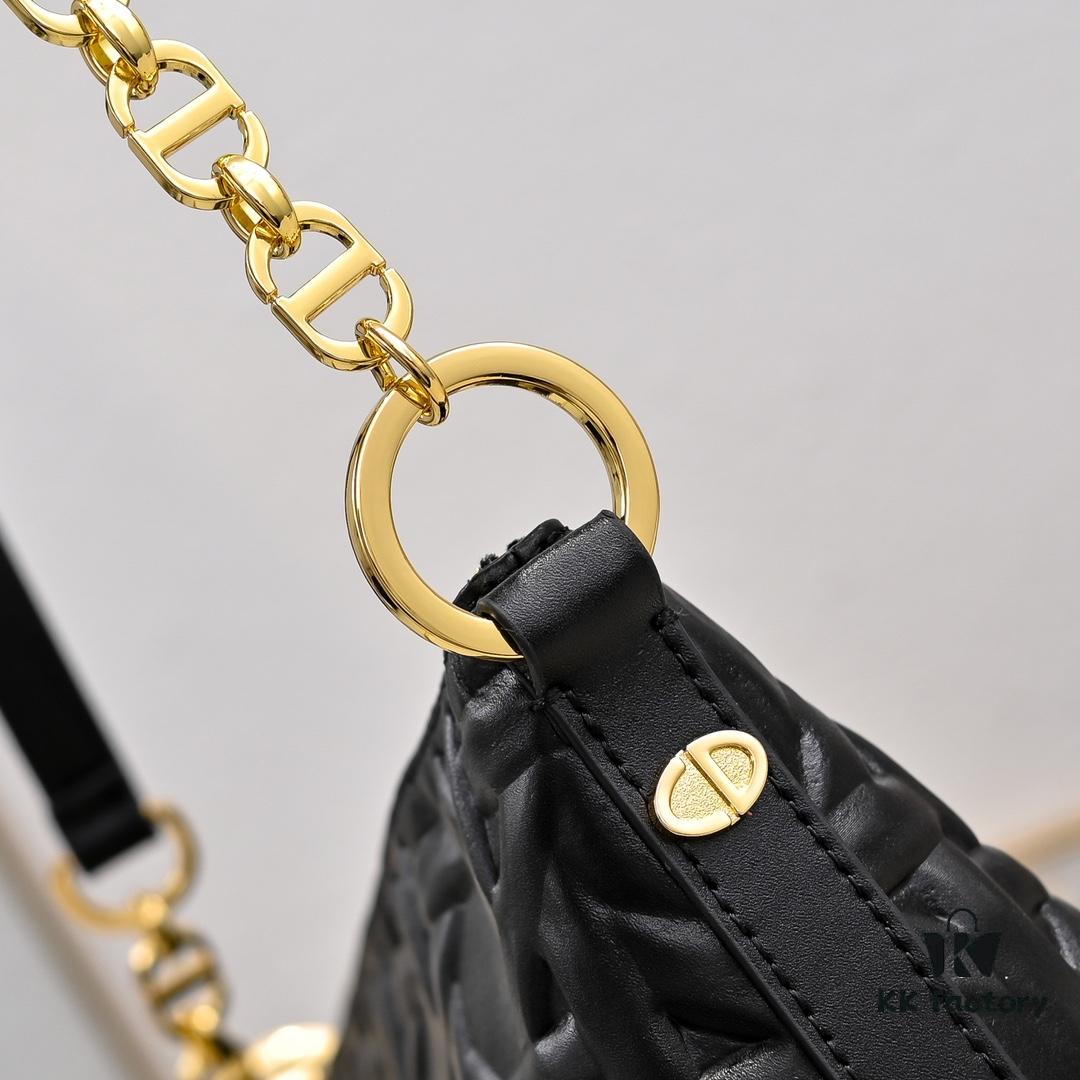 6930990f6e68136f4d9aa996 Embossed Diorstar Hobo Chain Bag