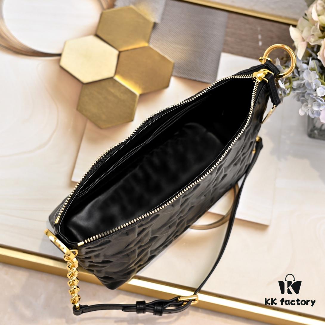693099106e68136f4d9aa99b Embossed Diorstar Hobo Chain Bag