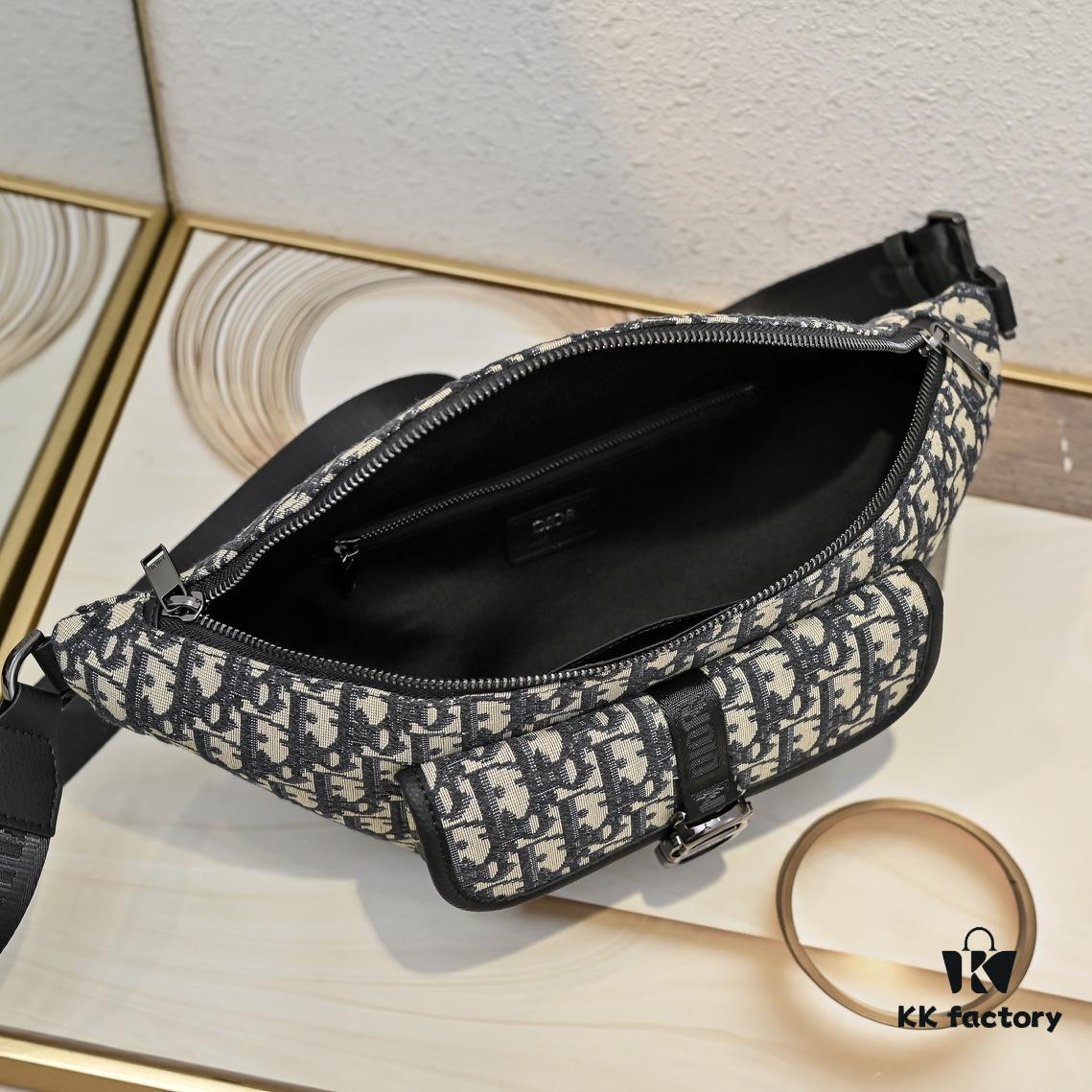 693099156e68136f4d9aa9a1 Top Original Dior Waist Bag – Black and Beige Oblique Print, 2025 Spring Collection