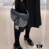 693099256e68136f4d9aa9c2 Large Size with Blue, Box Included Dior New Model Silver Buckle SADDLE Bag