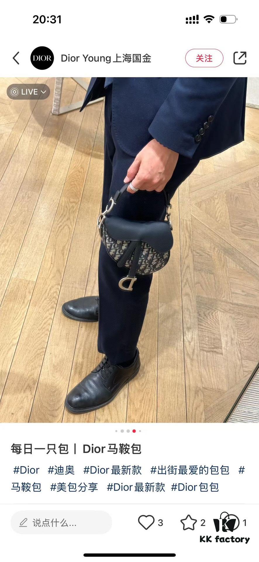 6930992a6e68136f4d9aa9cb Large Size with Blue, Box Included Dior New Model Silver Buckle SADDLE Bag