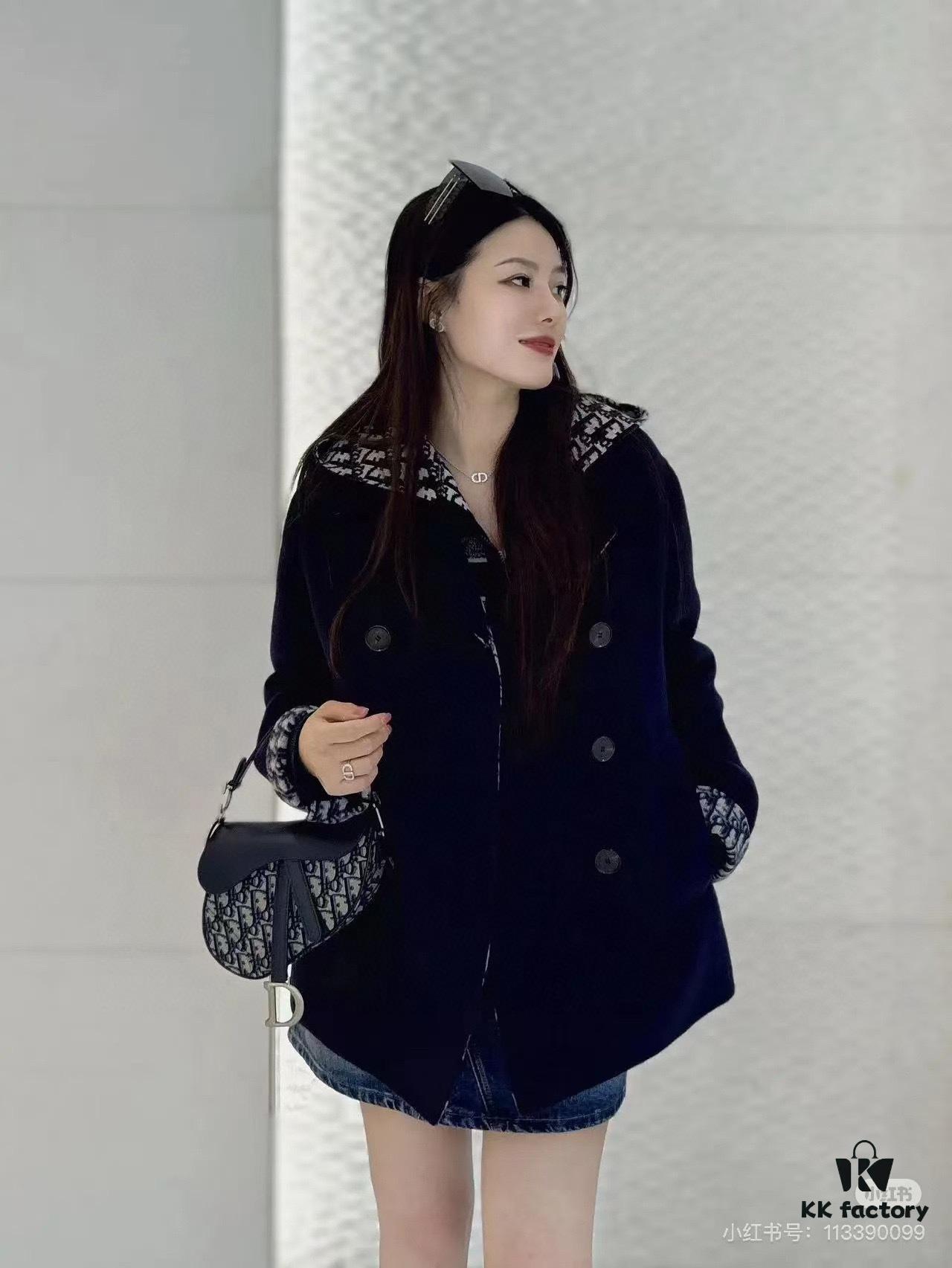 6930992a6e68136f4d9aa9cd Large Size with Blue, Box Included Dior New Model Silver Buckle SADDLE Bag