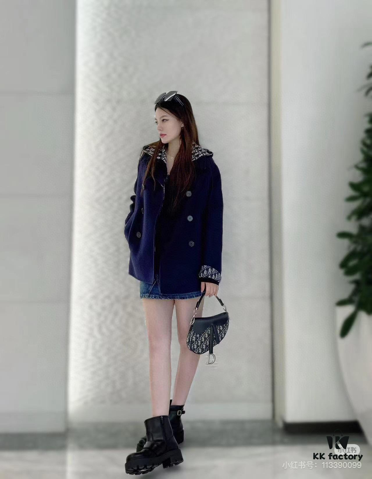 6930992b6e68136f4d9aa9ce Large Size with Blue, Box Included Dior New Model Silver Buckle SADDLE Bag