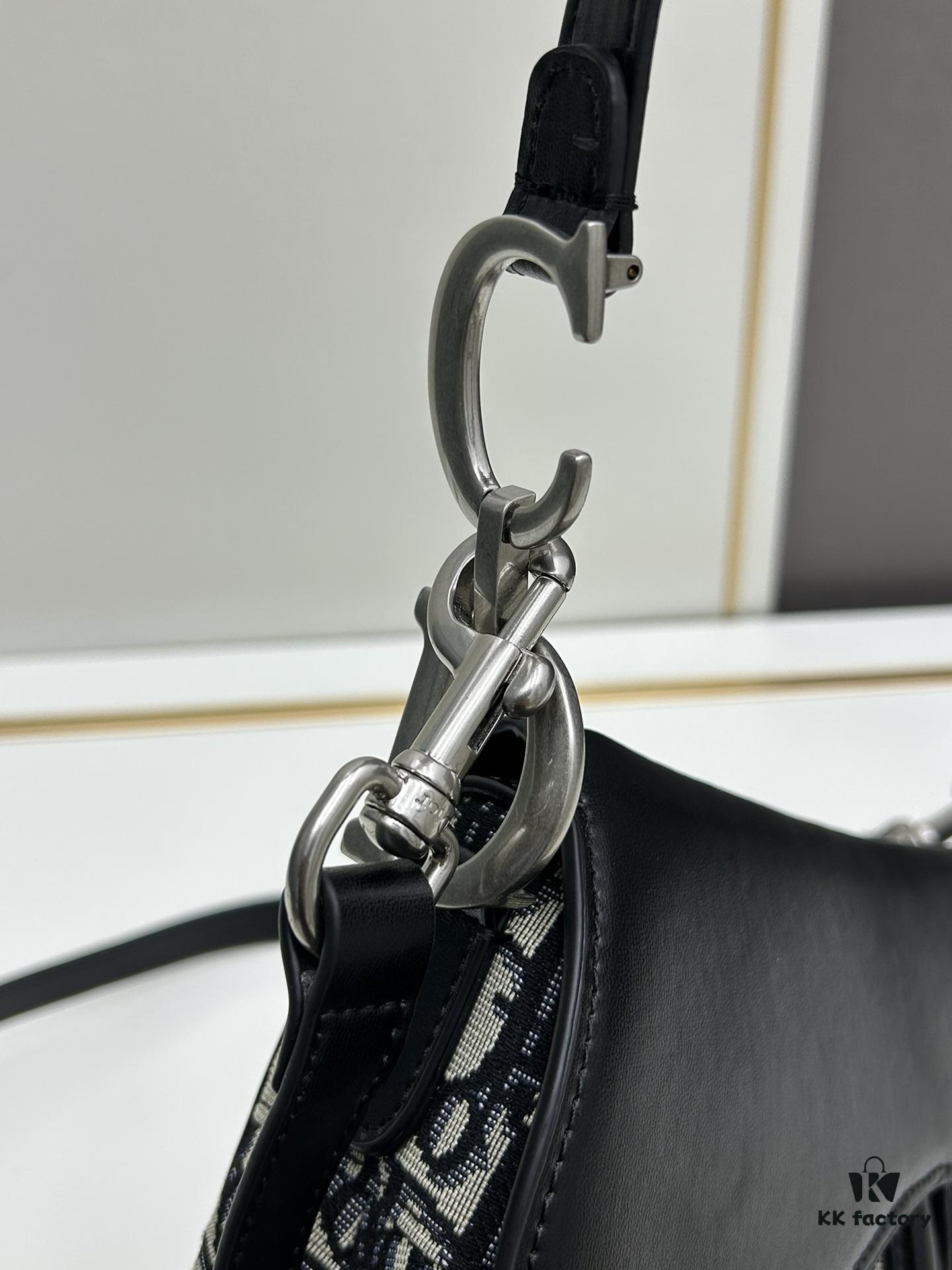693099306e68136f4d9aa9d7 Large Size with Blue, Box Included Dior New Model Silver Buckle SADDLE Bag