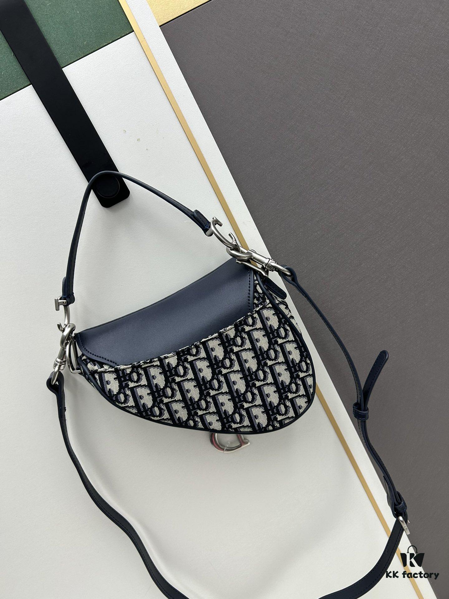 6930993d6e68136f4d9aa9ee Small Blue Dior Saddle Bag with Box, New Model Silver Buckle