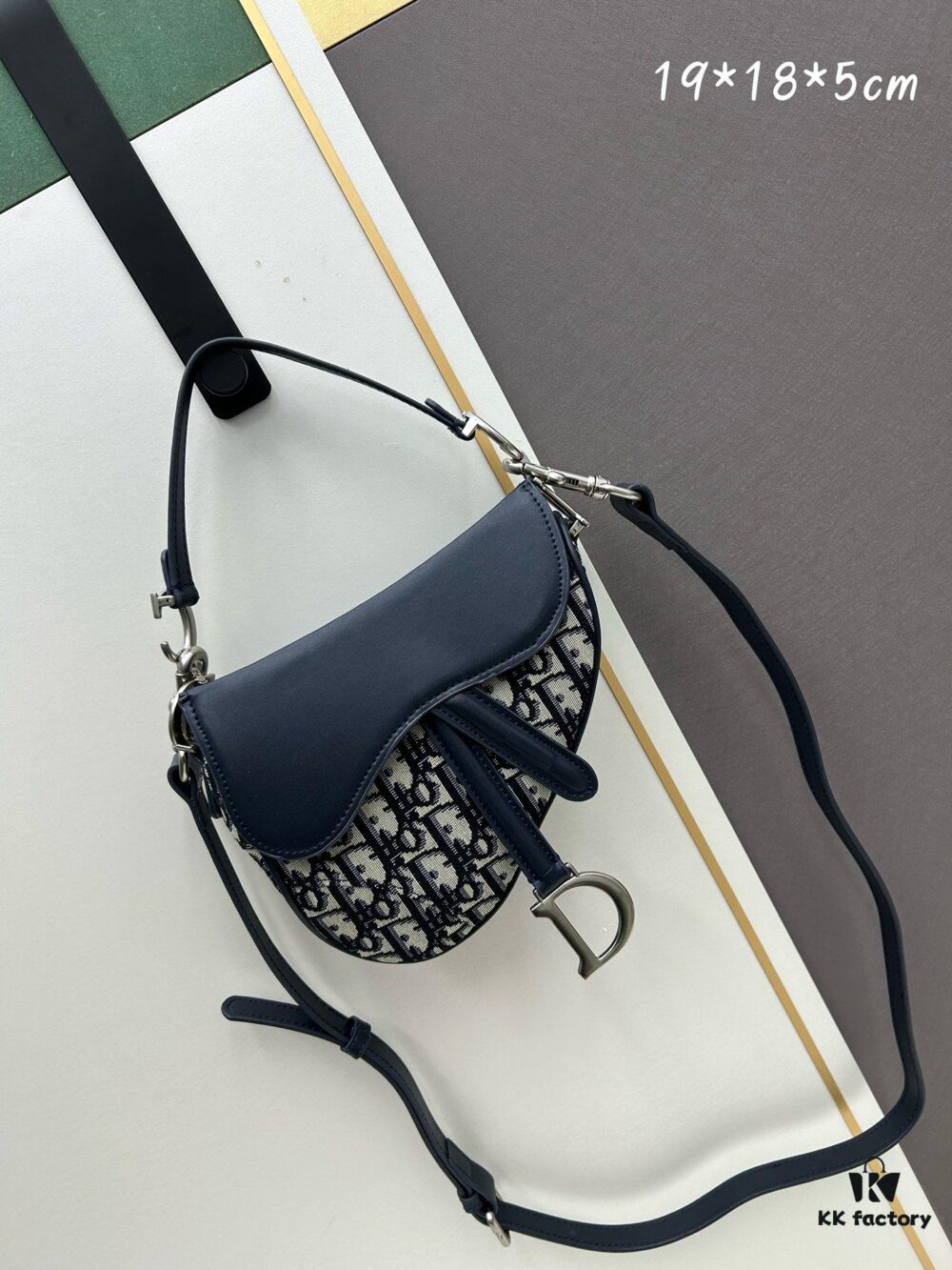 6930993d6e68136f4d9aa9ef Small Blue Dior Saddle Bag with Box, New Model Silver Buckle