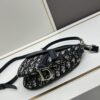 693099406e68136f4d9aa9f1 Small Blue Dior Saddle Bag with Box, New Model Silver Buckle