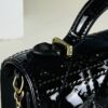 Lacquered Leather Lady Dior Pearl Clutch with Box
