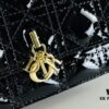Lacquered Leather Lady Dior Pearl Clutch with Box