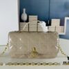 693099586e68136f4d9aaa22 Lacquered Leather Lady Dior Pearl Clutch with Box