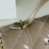 693099596e68136f4d9aaa24 Lacquered Leather Lady Dior Pearl Clutch with Box