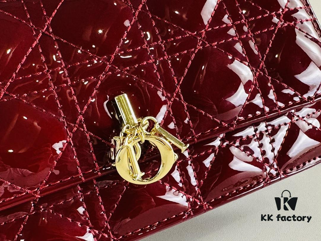 6930995e6e68136f4d9aaa2f Lacquered Lady Dior Pearl Clutch Bag with Box