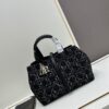 6930996a6e68136f4d9aaa44 Dior Toujours Medium Bag in Black Calfskin with Cannage Stitching
