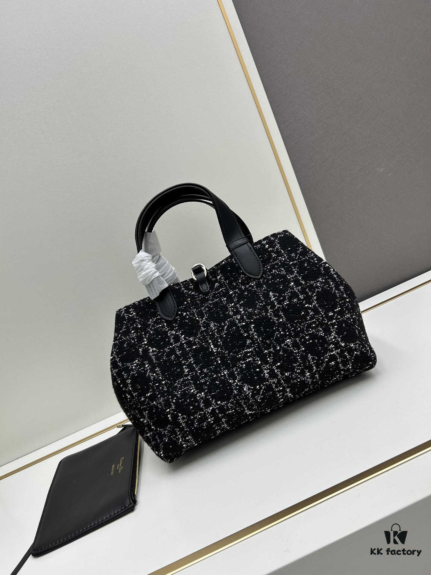 6930996b6e68136f4d9aaa45 Dior Toujours Medium Bag in Black Calfskin with Cannage Stitching
