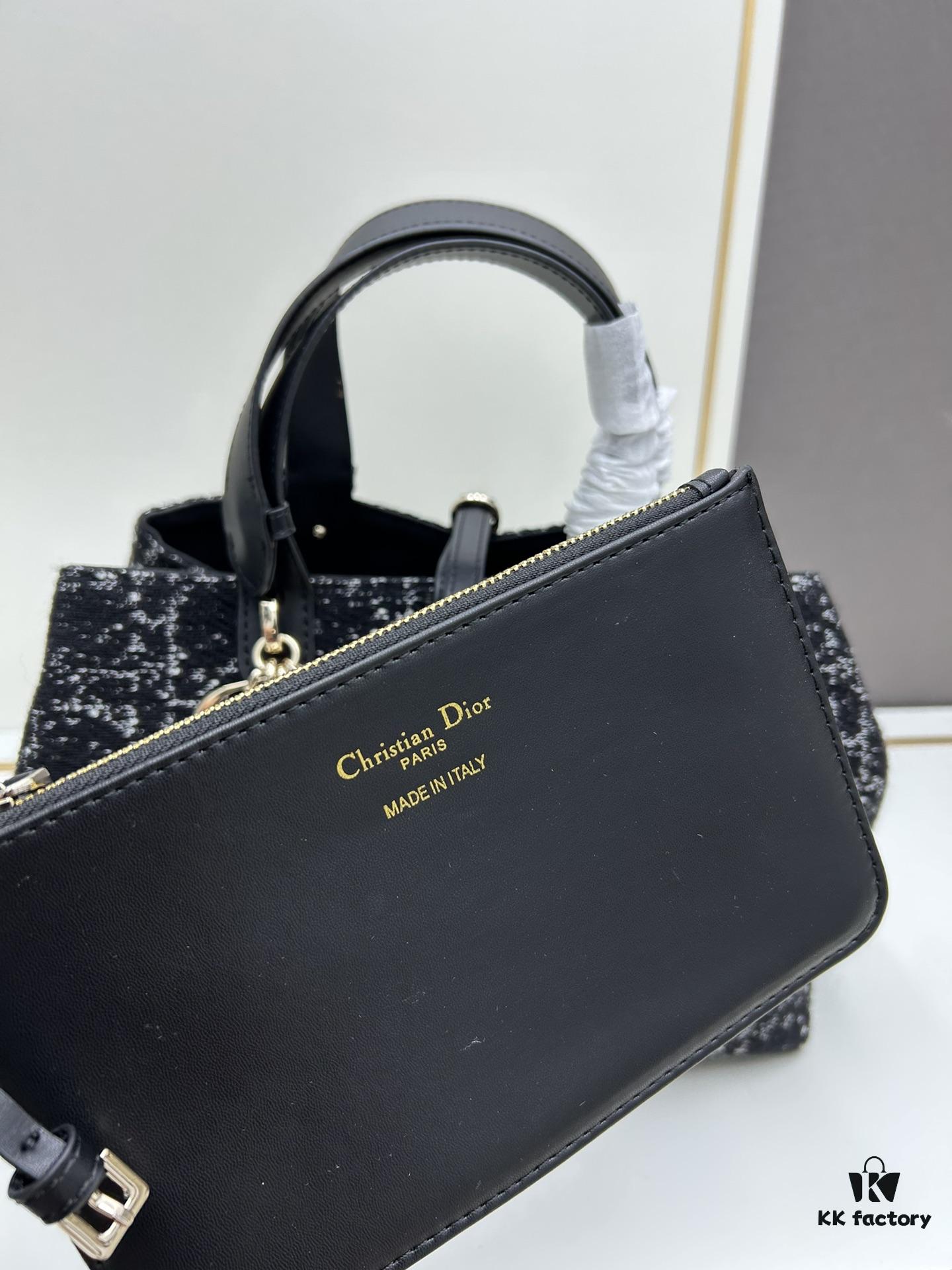 6930996e6e68136f4d9aaa49 Dior Toujours Medium Bag in Black Calfskin with Cannage Stitching