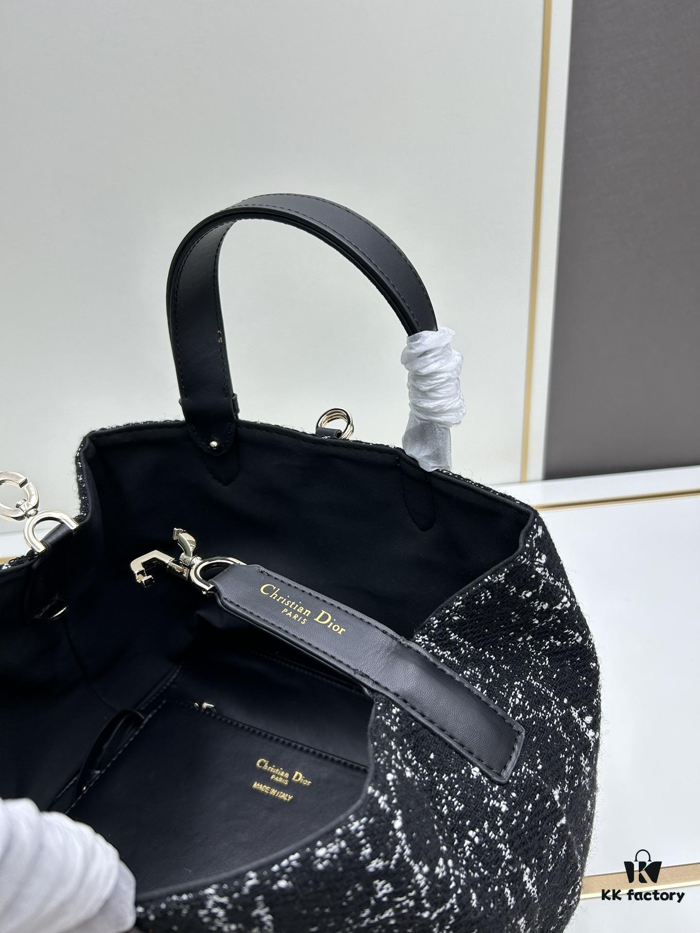 6930996e6e68136f4d9aaa4a Dior Toujours Medium Bag in Black Calfskin with Cannage Stitching
