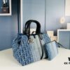 6930998c6e68136f4d9aaa7c Dior Toujours Medium Bag in Black Calfskin with Cannage Stitching