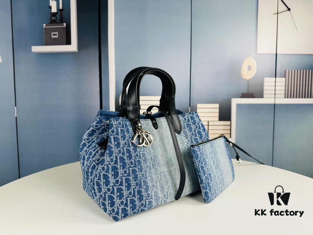 6930998c6e68136f4d9aaa7c Dior Toujours Medium Bag in Black Calfskin with Cannage Stitching