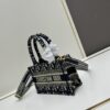 693099db6e68136f4d9aab1c Dior Book Tote Mini Bag in Navy and Beige Oblique Jacquard