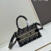 693099dc6e68136f4d9aab1f Dior Book Tote Mini Bag in Navy and Beige Oblique Jacquard