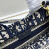 693099df6e68136f4d9aab24 Dior Book Tote Mini Bag in Navy and Beige Oblique Jacquard