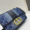 693099f56e68136f4d9aab4f Large 30 Montaigne East-West Handbag in Blue Denim Dior Oblique Jacquard