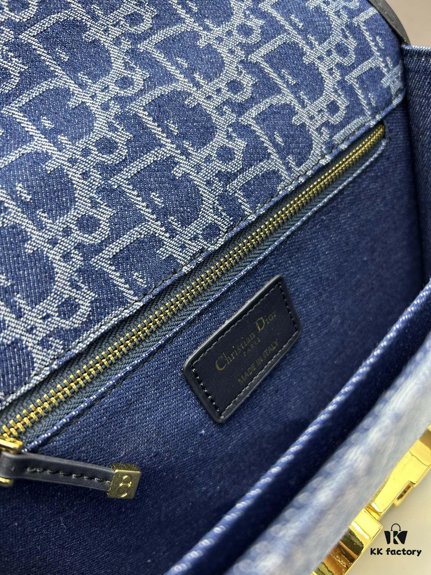 693099f76e68136f4d9aab53 Large 30 Montaigne East-West Handbag in Blue Denim Dior Oblique Jacquard