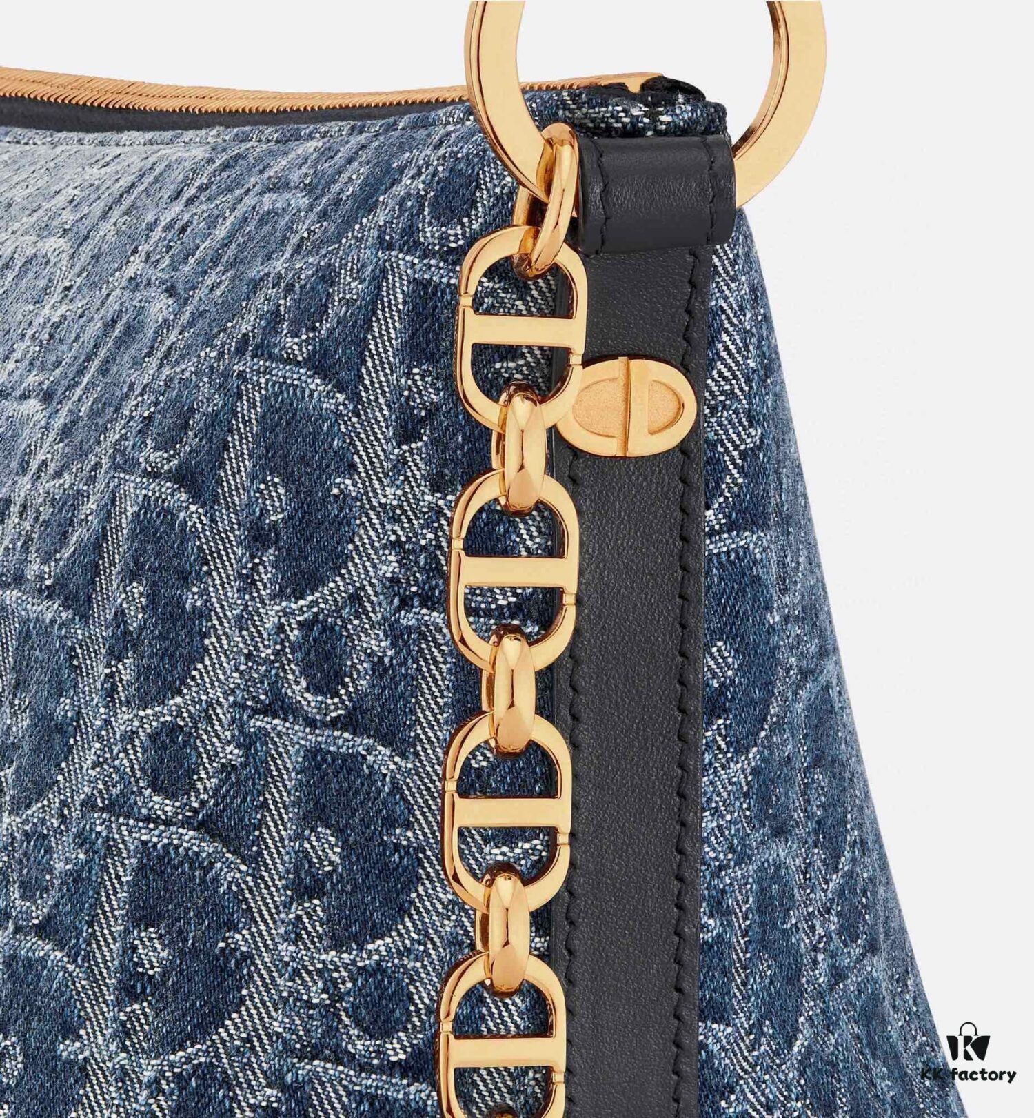 693099f96e68136f4d9aab57 Diorstar Hobo Chain Bag in Blue Denim Dior Oblique Jacquard