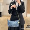 693099fa6e68136f4d9aab58 Diorstar Hobo Chain Bag in Blue Denim Dior Oblique Jacquard